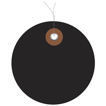 Bsc Preferred 2'' Black Plastic Circle Tags - Pre-Wired, 100PK BUY00019771